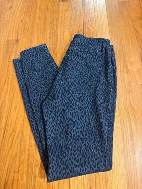 Rewash Dark Charcoal Leopard-Print Jeans